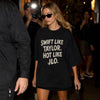 Swift Like Taylor Hot Like JLo! Oversized Terry Black T-Shirt