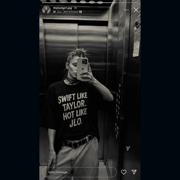 Swift Like Taylor Hot Like JLo! Oversized Terry Black T-Shirt