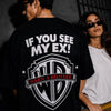 Warn A Brother Oversized Terry Black T-Shirt
