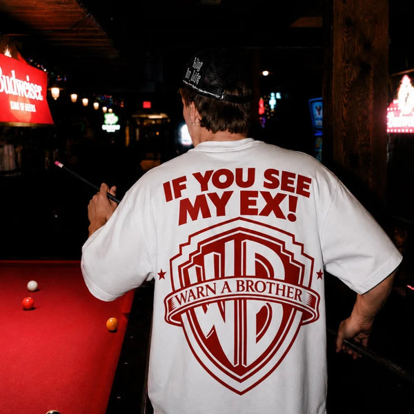 Warn A Brother Oversized Terry White T-Shirt