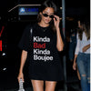 Kinda Bad Kinda Boujee! Oversized Terry Black T-Shirt