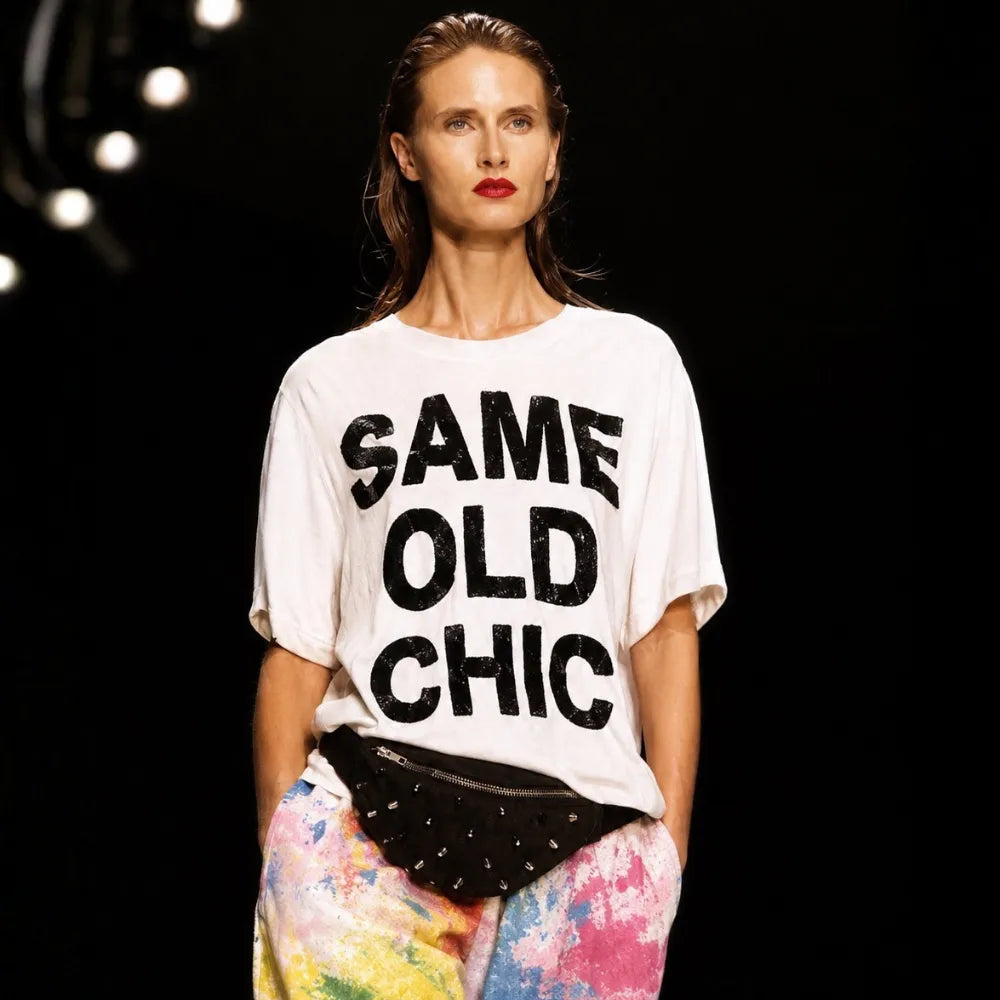 Same Old Chic! Oversized Terry White T-Shirt