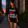 Kinda Bad Kinda Boujee! Oversized Terry Black T-Shirt