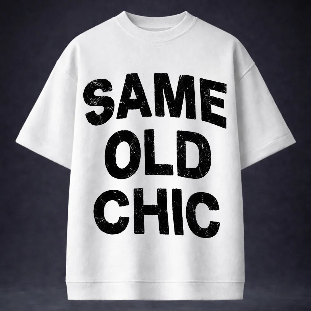 Same Old Chic! Oversized Terry White T-Shirt