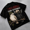 Two Birds One Stoned! Oversized Terry Black T-Shirt
