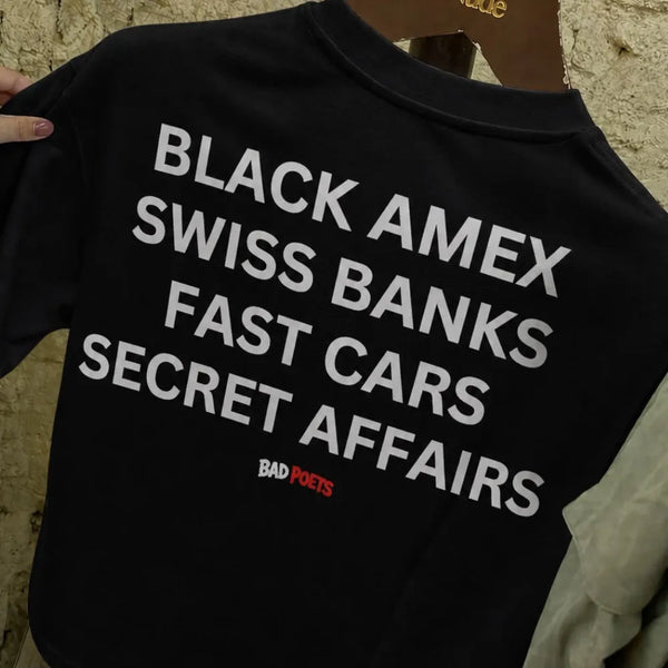 Black Amex Oversized Terry Black T-Shirt