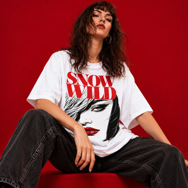 Snow Wild Oversized White T-shirt