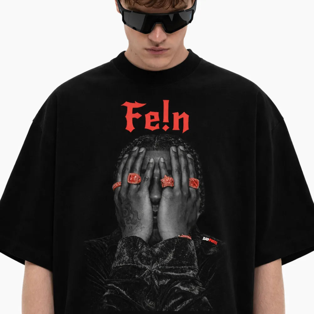 Fe!n Oversized Terry Black T-Shirt