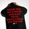 Good Sex No Stress Oversized Terry Black T-Shirt