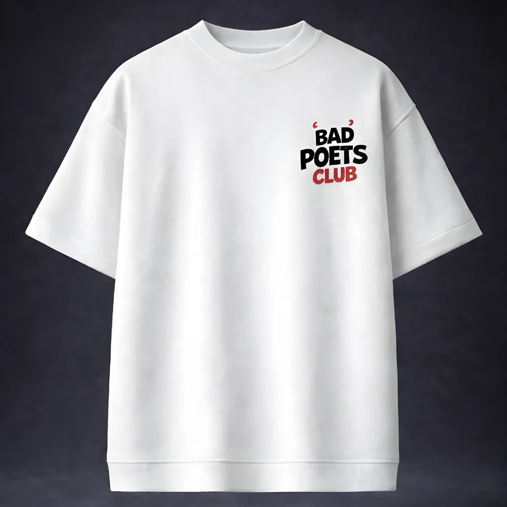 Warn A Brother Oversized Terry White T-Shirt
