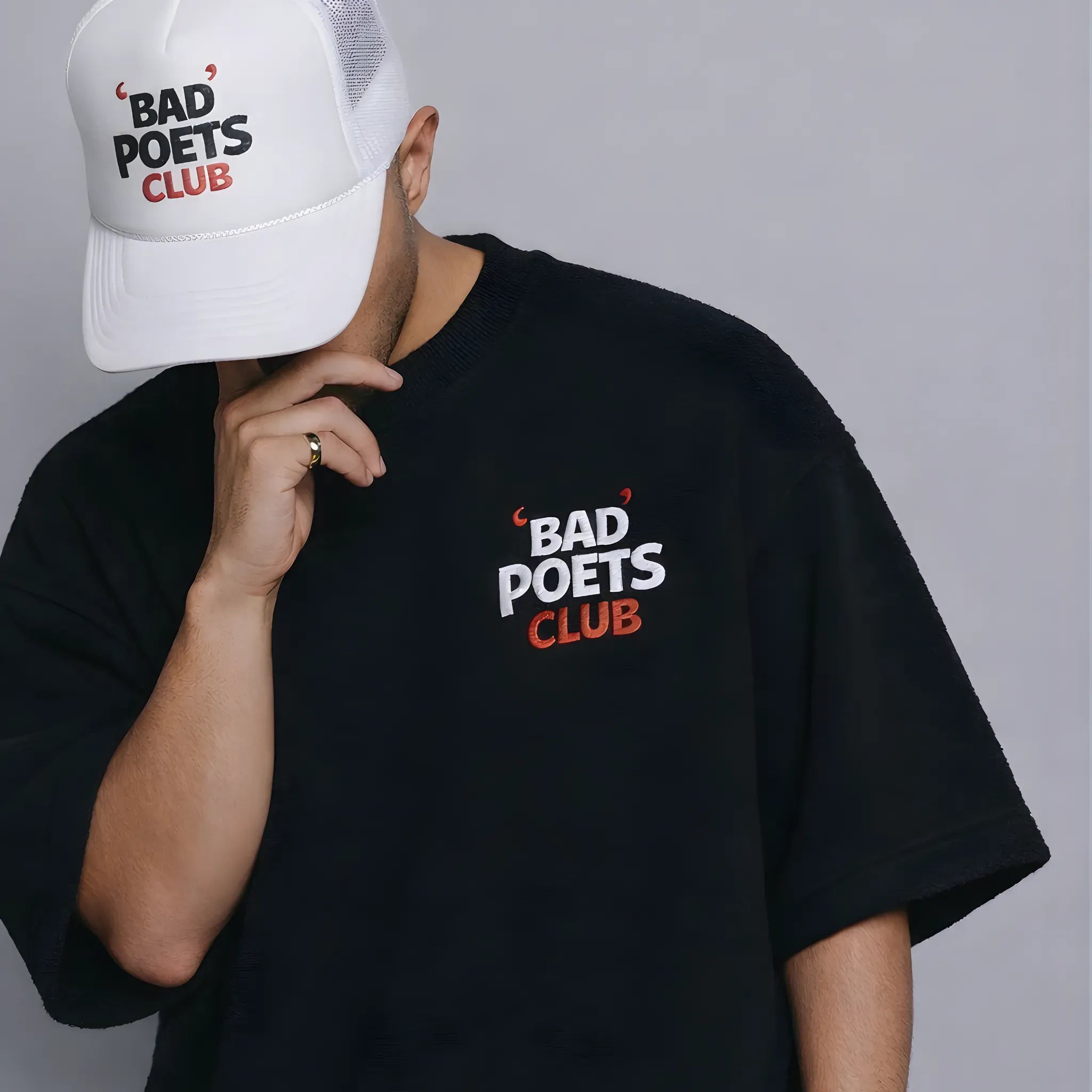 Fake Love Bad Bets Oversized Terry Black T-Shirt