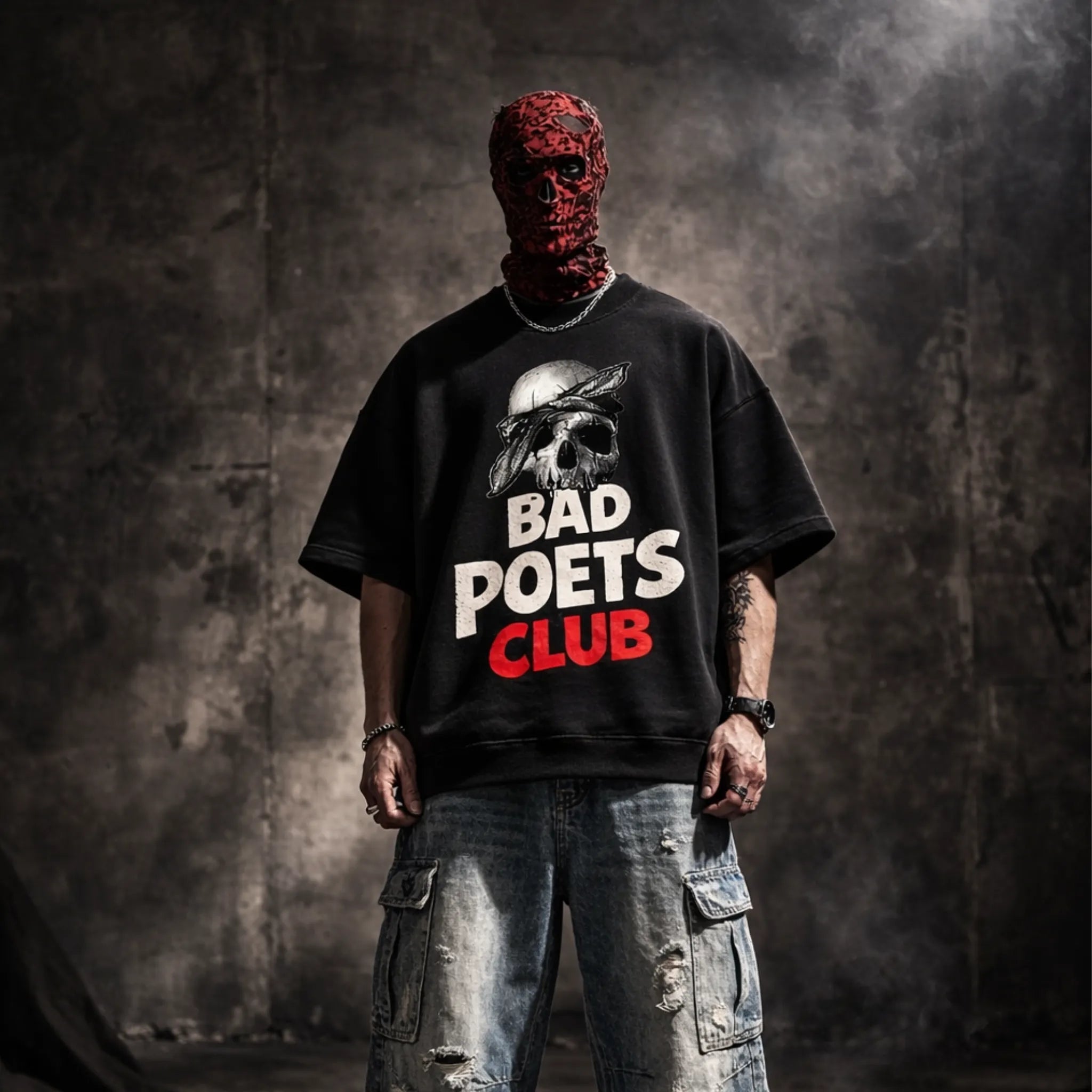 Bad Poets Club Tupac Oversized Terry Black T-Shirt