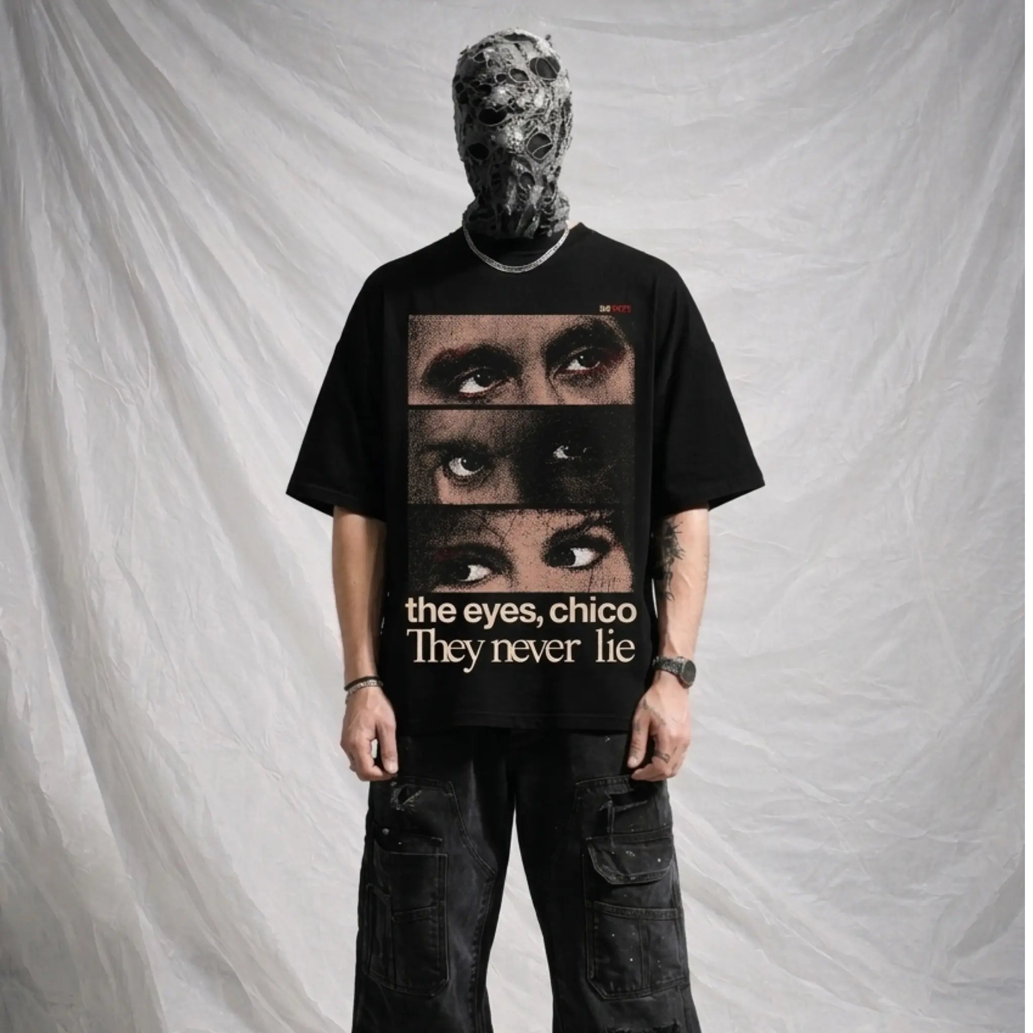 The Eyes Chico Oversized Terry Black T-Shirt