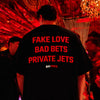 Fake Love Bad Bets Oversized Terry Black T-Shirt