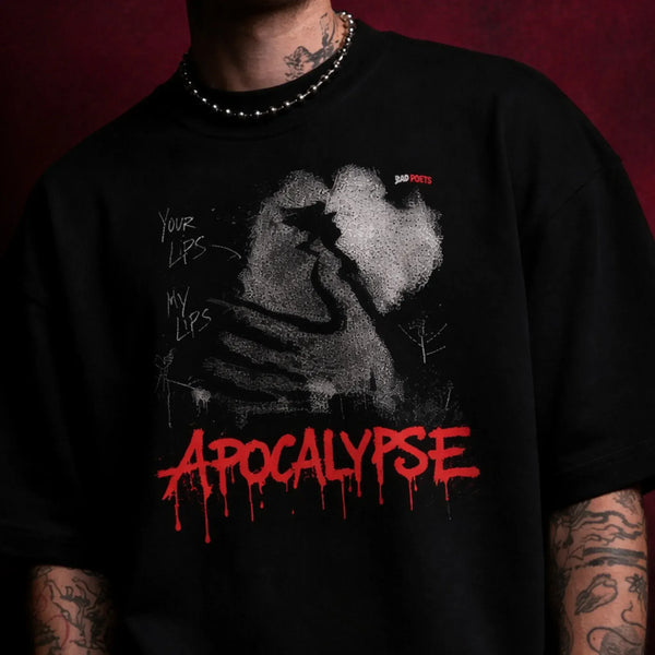 Apocalypse Oversized Terry Black T-Shirt