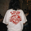 Warn A Sister Oversized Terry White T-Shirt