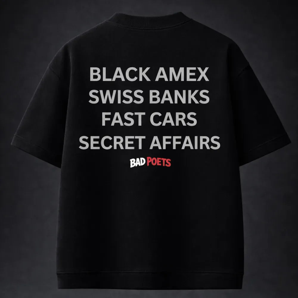 Black Amex Oversized Terry Black T-Shirt