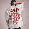 Warn A Brother Oversized Terry White T-Shirt