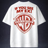 Warn A Brother Oversized Terry White T-Shirt