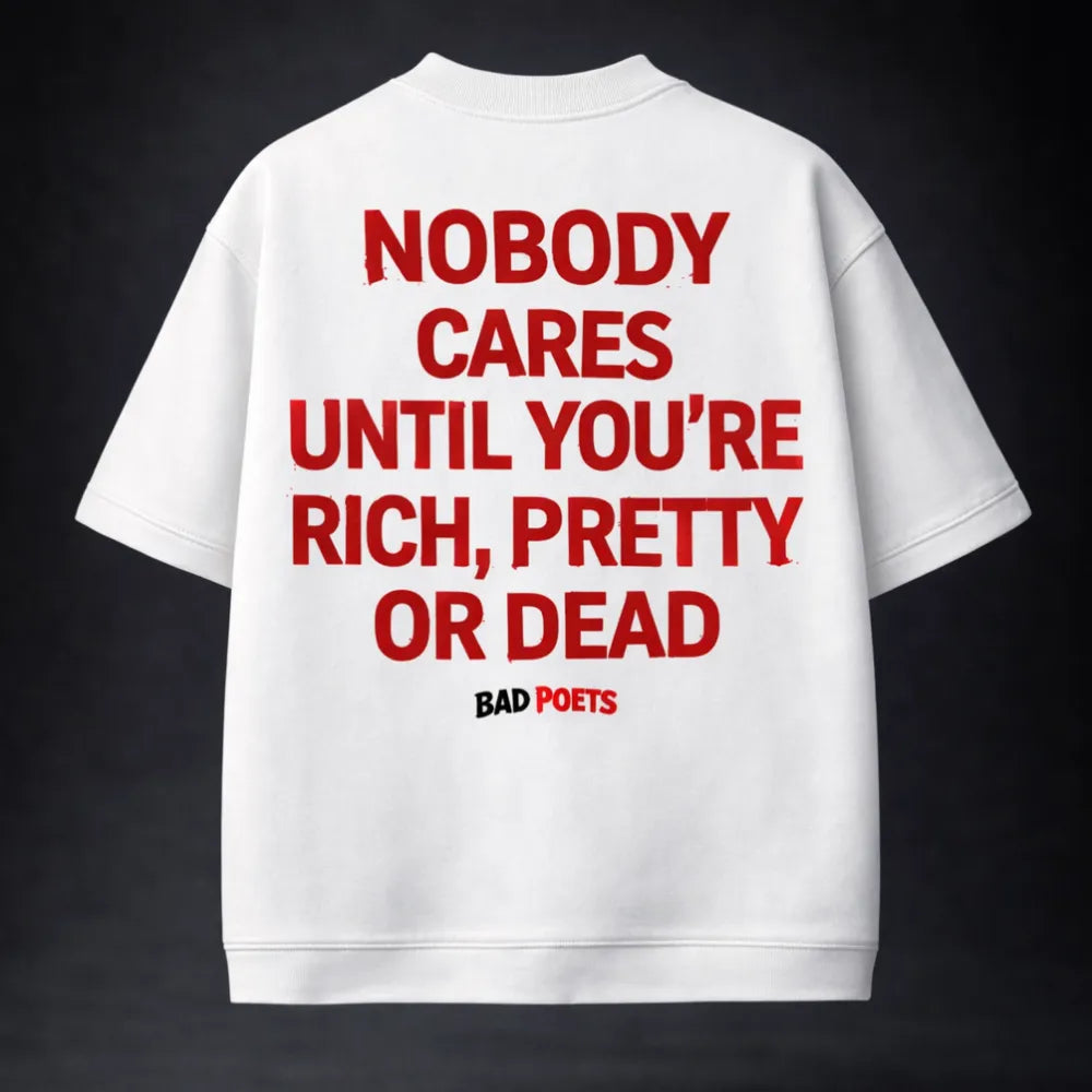 Nobody Cares Oversized Terry Black T-Shirt