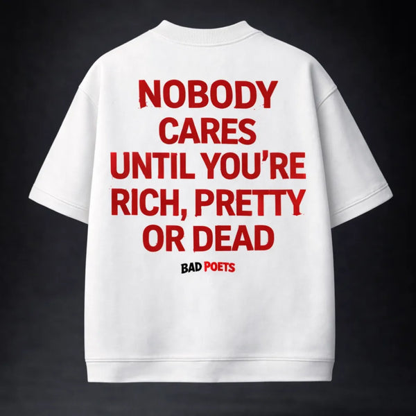Nobody Cares Oversized Terry Black T-Shirt