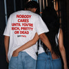 Nobody Cares Oversized Terry Black T-Shirt