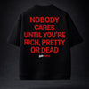 Nobody Cares Oversized Terry Black T-Shirt