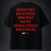 Good Sex No Stress Oversized Terry Black T-Shirt