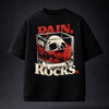 Pain on the Rocks Oversized Terry Black T-Shirt