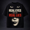 Real Eyes Realize Real Lies Oversized Terry Black T-Shirt